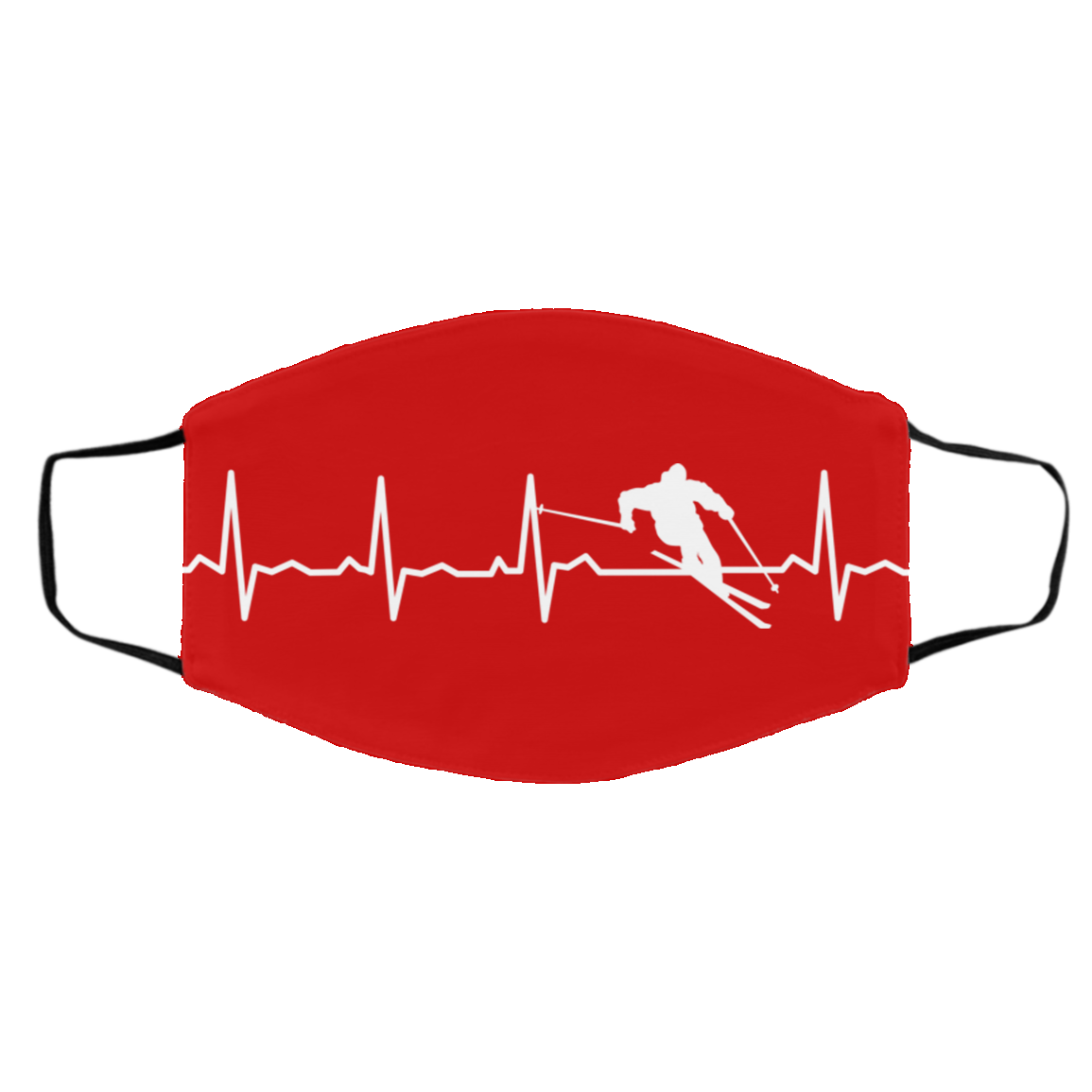Ski is My Heartbeat Adult Face Mask - Powderaddicts