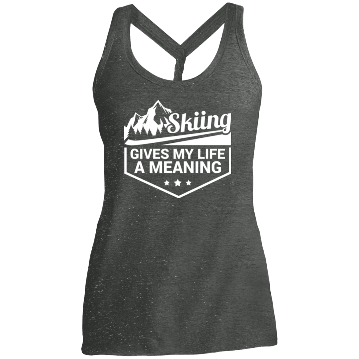 Skiing Gives My Life A Meaning District Made Ladies Cosmic Twist Back Tank - Powderaddicts