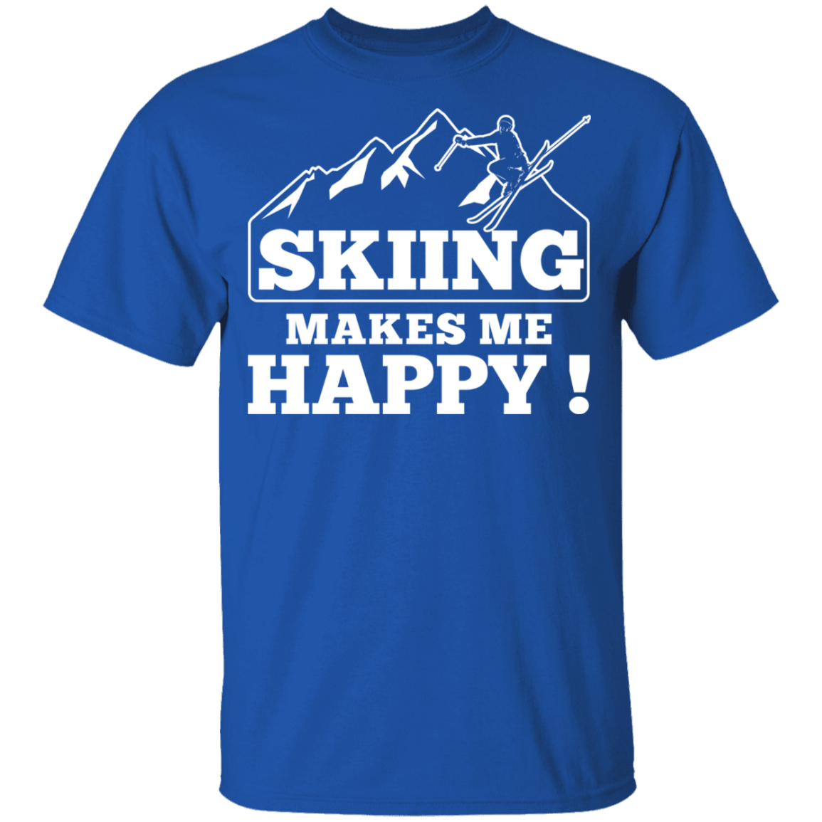 Skiing Makes Me Happy Youth  Cotton T-Shirt - Powderaddicts