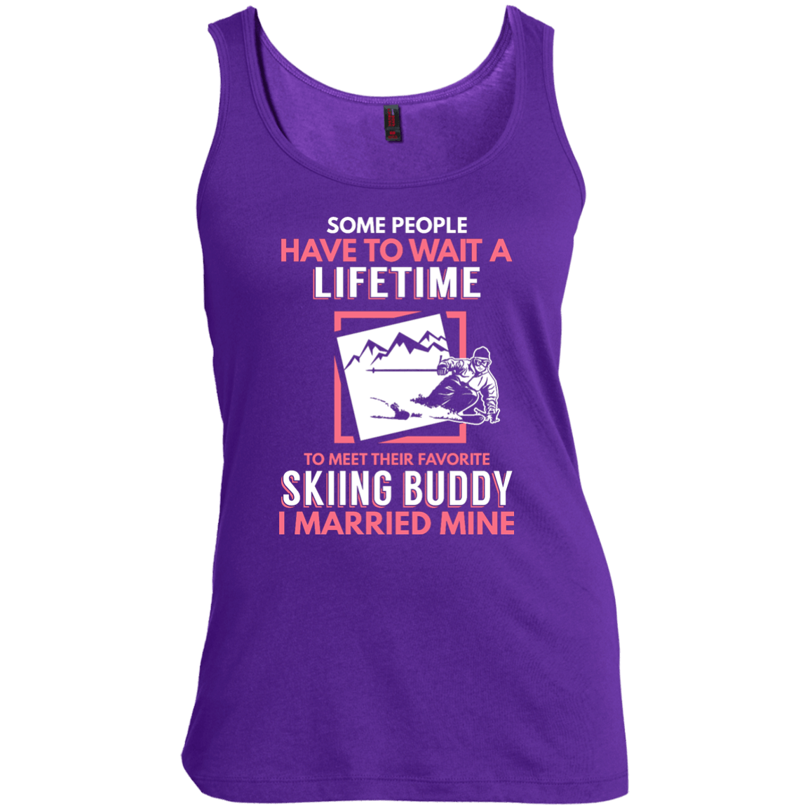 Skiing Mom Buddy - I Married Mine Tank Tops - Powderaddicts