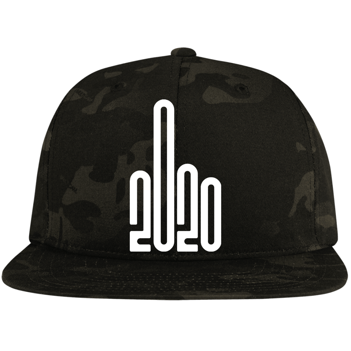 2020 Middle Finger Flat Bill High-Profile Snapback Hat - Powderaddicts