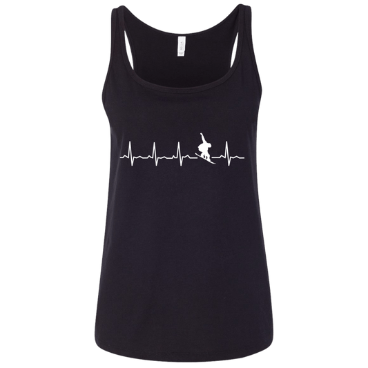 Snowboard Is My Heartbeat Ladies' Tank Tops - Powderaddicts