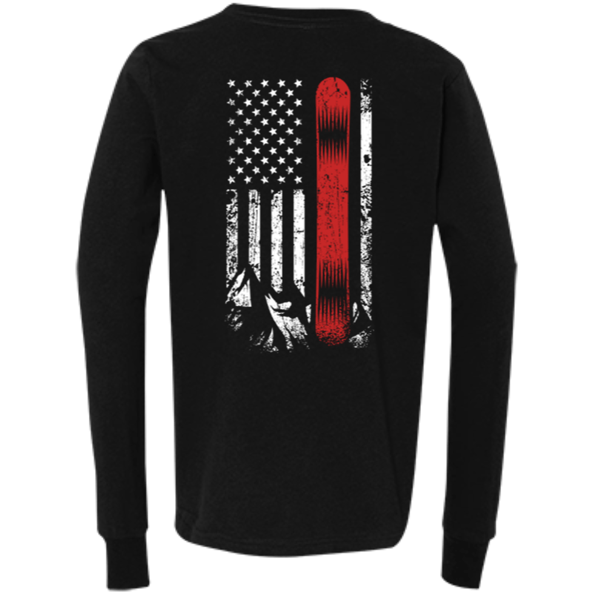 USA Snowboard Flag Youth Long Sleeves - Powderaddicts
