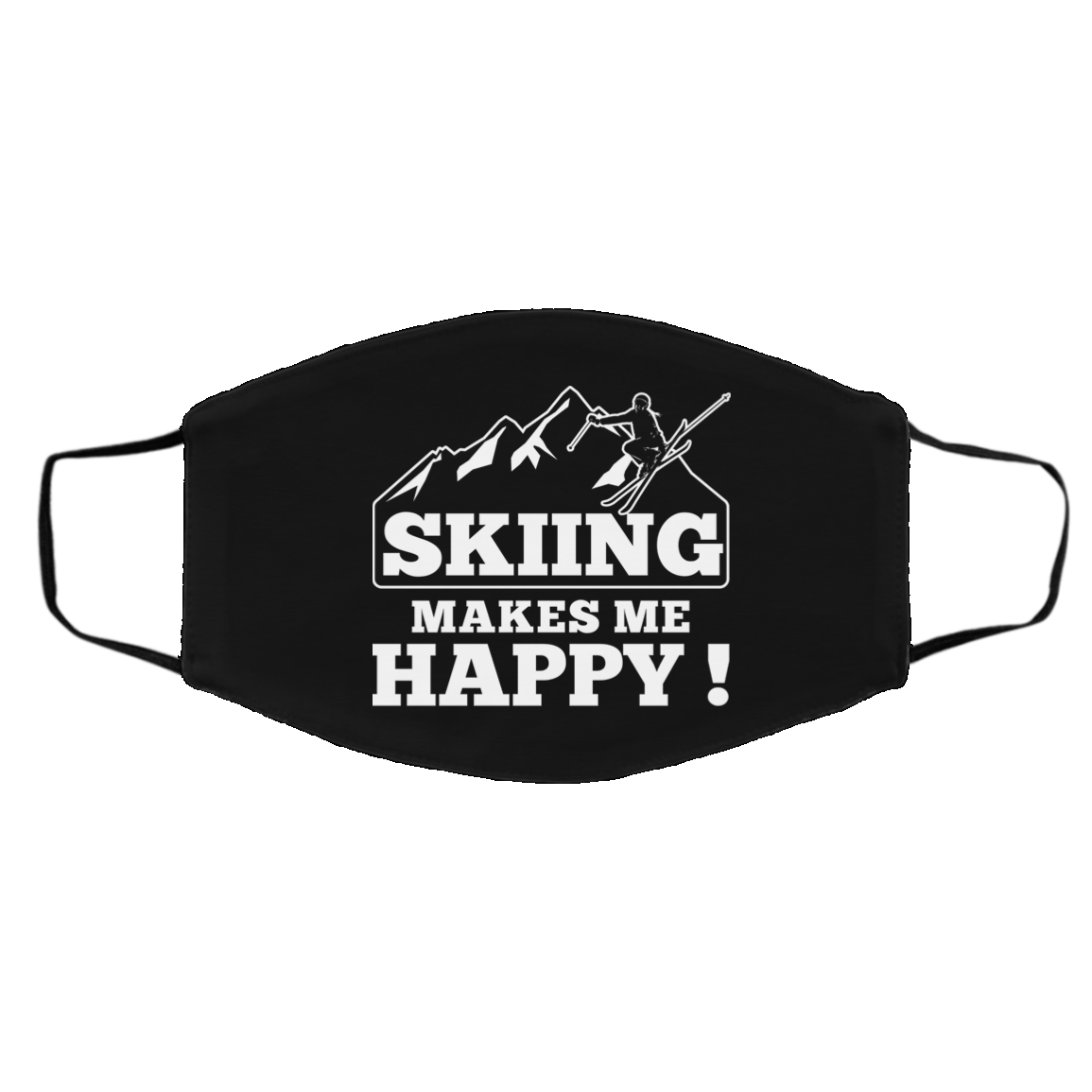 Skiing Makes Me Happy Adult Face Mask - Powderaddicts