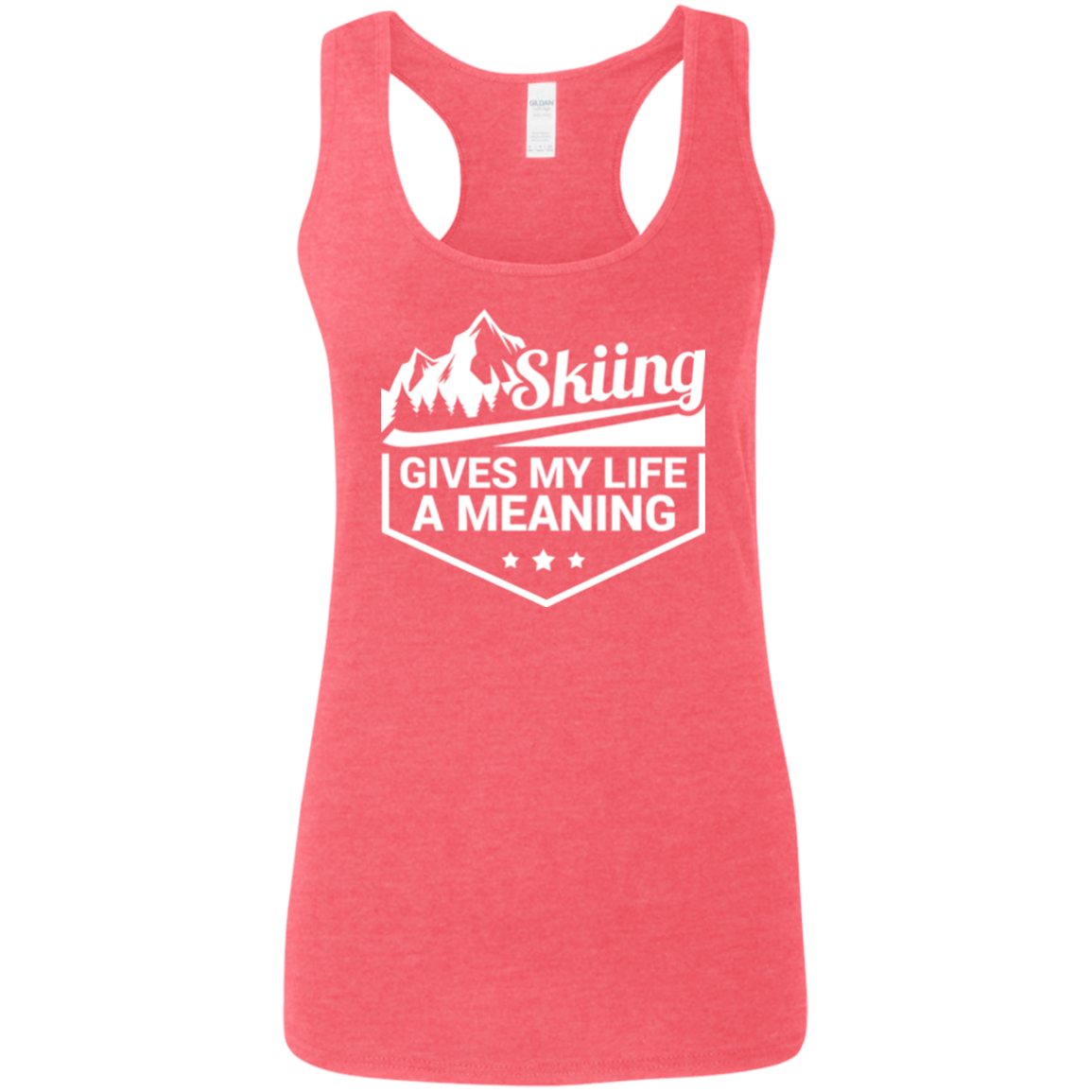 Skiing Gives My Life A Meaning Ladies Tees and Tank Tops - Powderaddicts