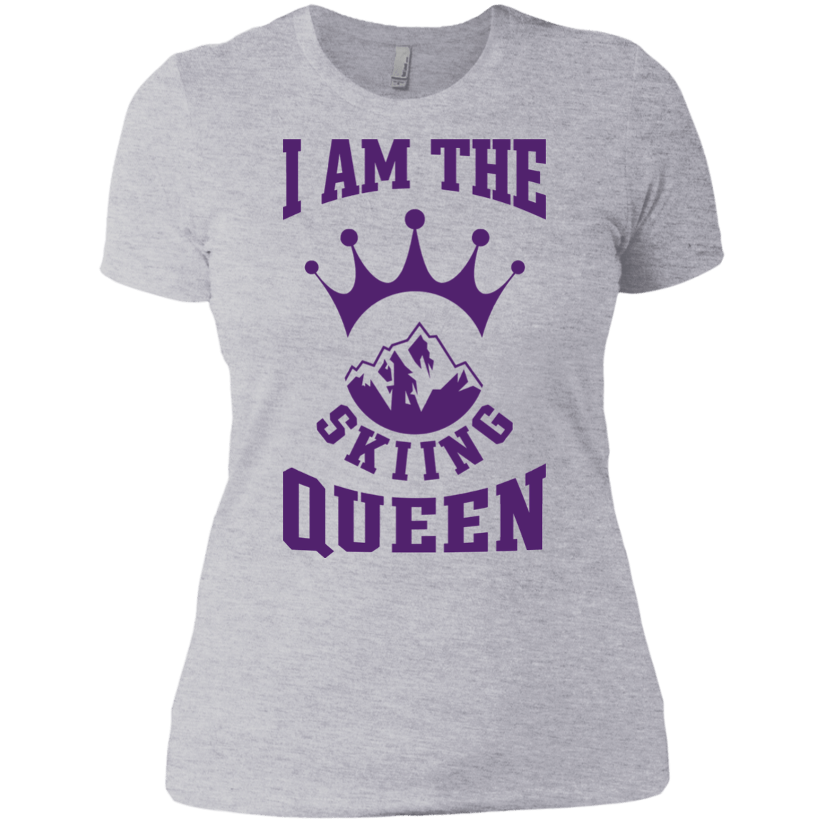 I Am The Skiing Queen Purple Next Level Ladies' Shirt - Powderaddicts
