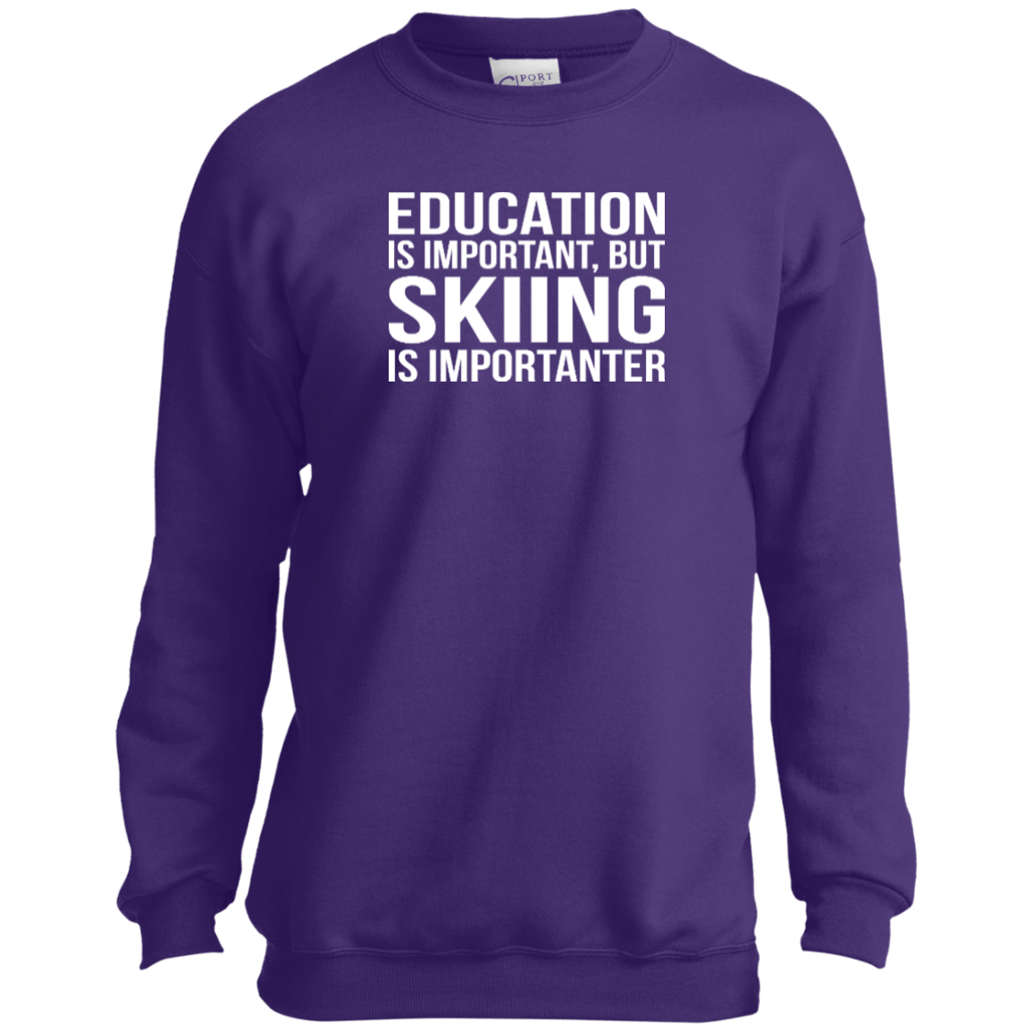 Education Is Important But Skiing Is Importanter Youth Long Sleeves - Powderaddicts