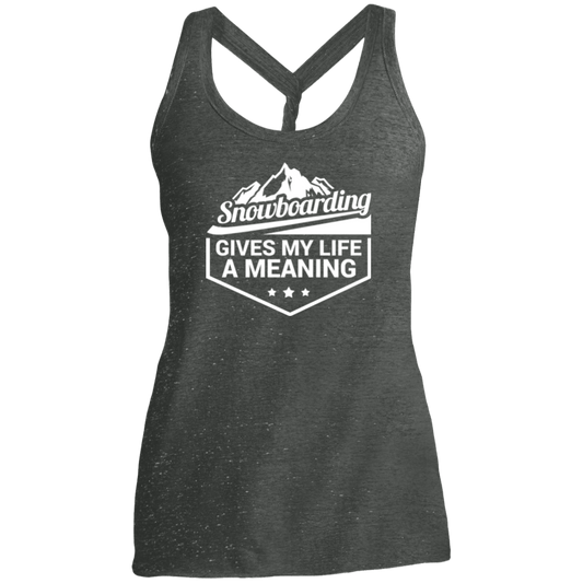 Snowboarding Gives My Life A Meaning District Made Ladies Cosmic Twist Back Tank - Powderaddicts