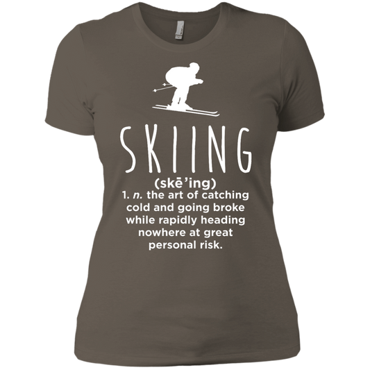 Skiing Definition Ladies Tees - Powderaddicts