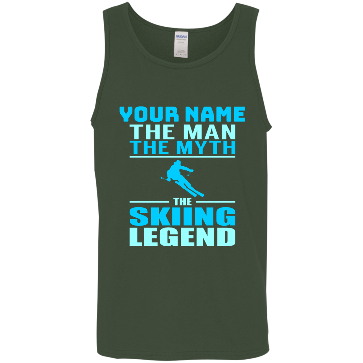 Personalized The Man The Myth The Skiing Legend Tank Tops - Powderaddicts