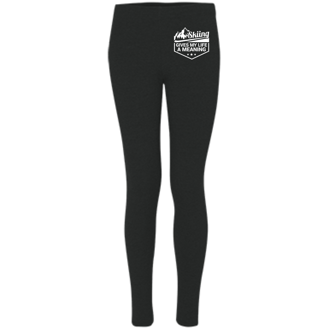Skiing Gives My Life A Meaning Women's Embroidered Leggings - Powderaddicts