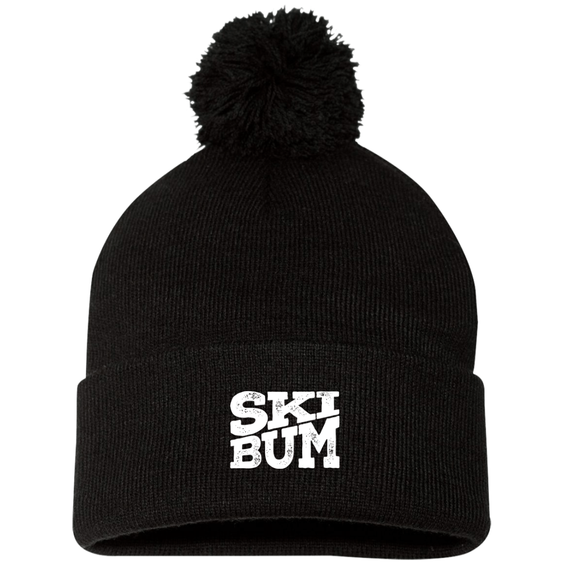 Ski Bum Pom Pom Knit Cap - Powderaddicts
