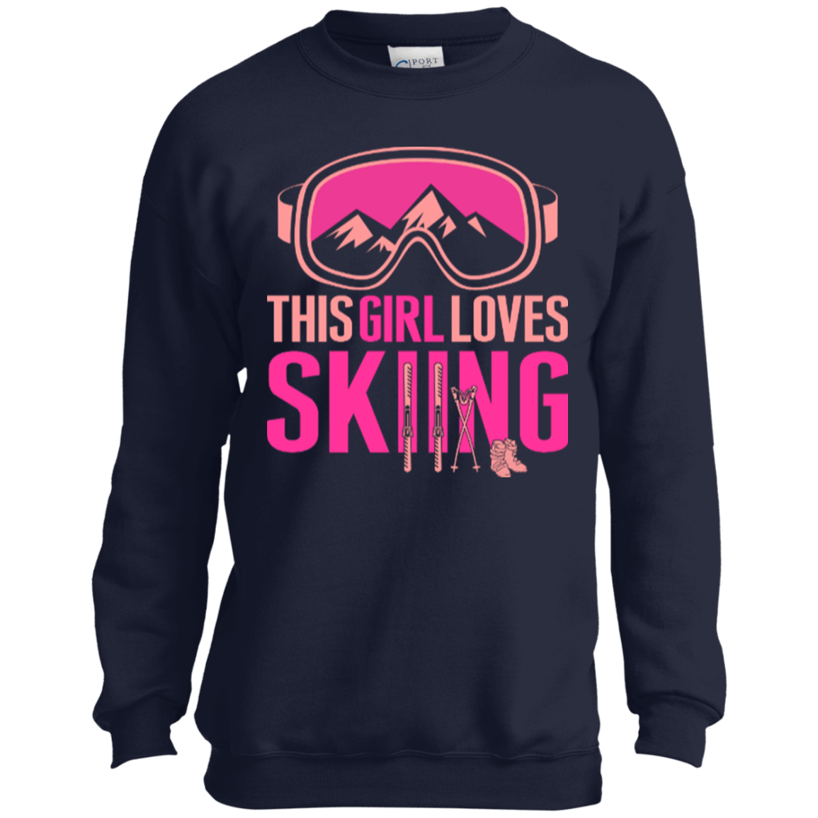 This Girl Loves Skiing Youth Long Sleeves - Powderaddicts