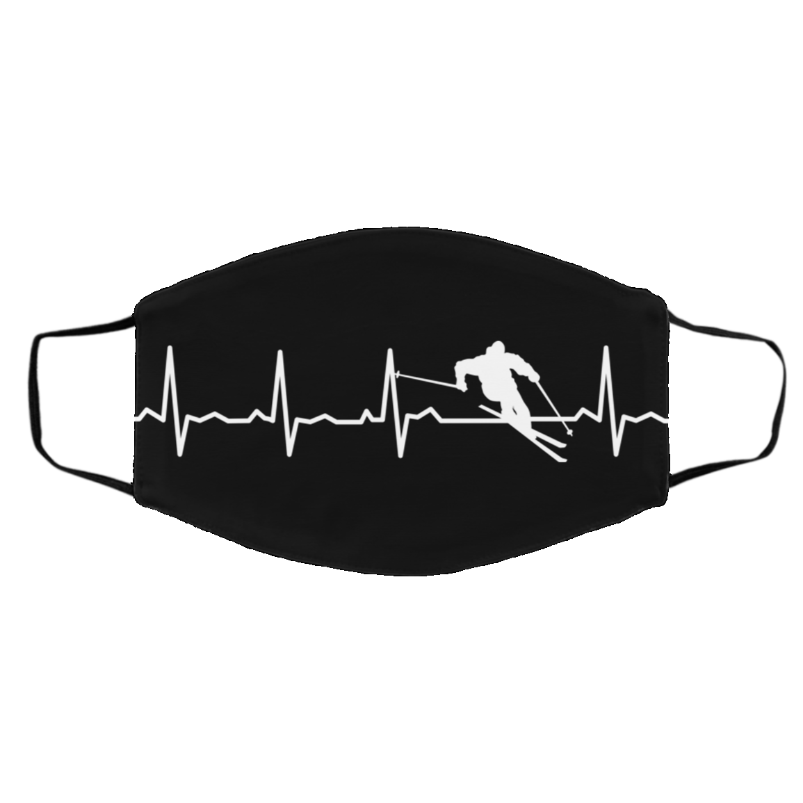 Ski is My Heartbeat Adult Face Mask - Powderaddicts