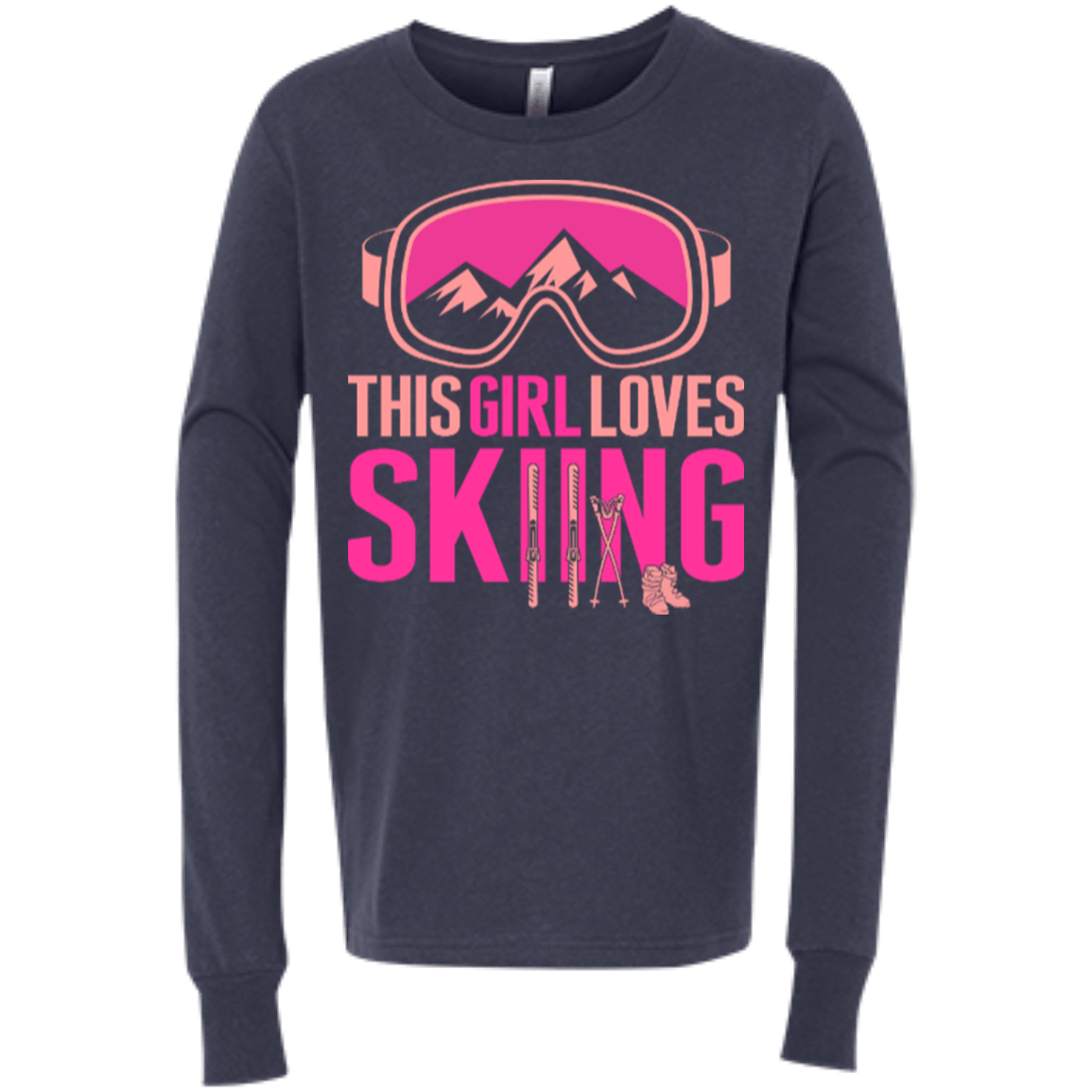 This Girl Loves Skiing Youth Long Sleeves - Powderaddicts