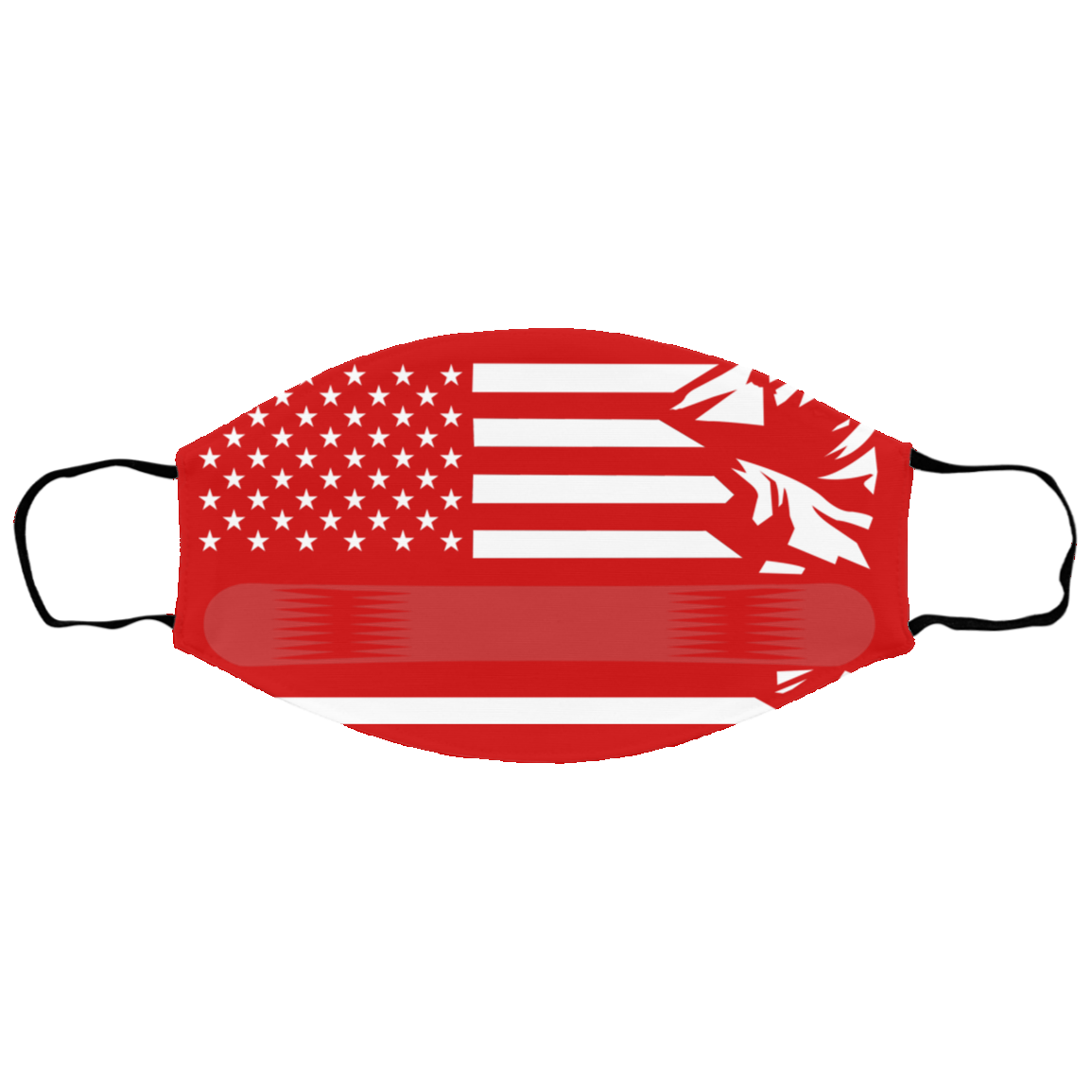 US Snowboard Flag Thin Red Line Youth Face Mask - Powderaddicts