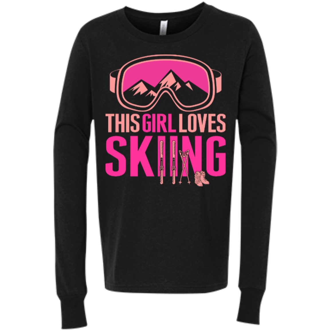 This Girl Loves Skiing Youth Long Sleeves - Powderaddicts