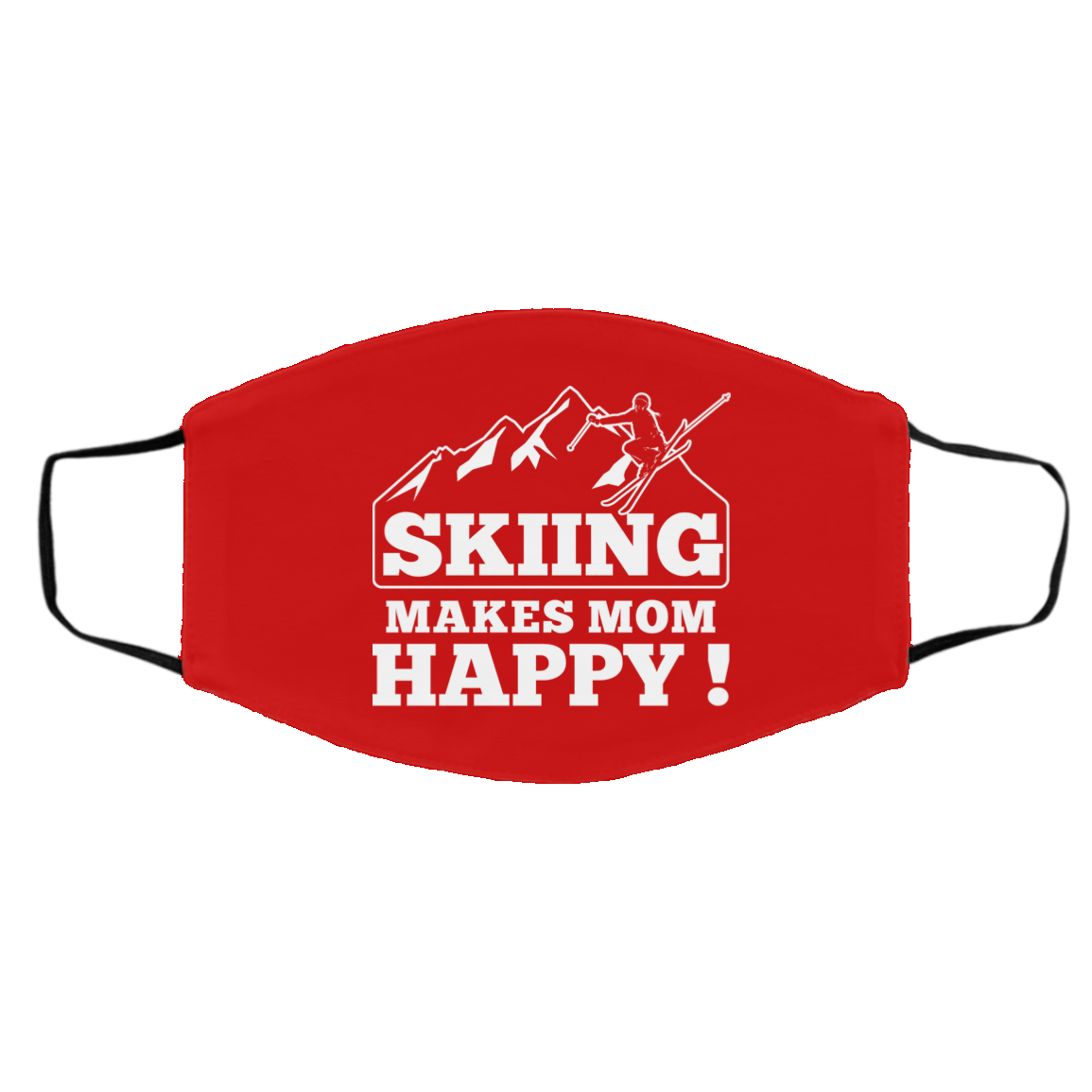 Skiing Makes Mom Happy Adult Face Mask - Powderaddicts