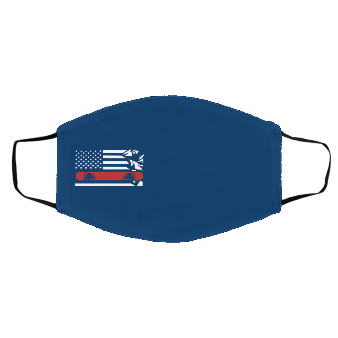 US Snowboard Flag Thin Red Line Adult Face Mask - Powderaddicts
