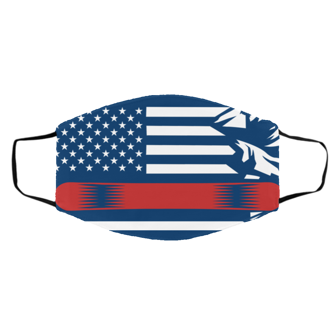 US Snowboard Flag Thin Red Line Adult Face Mask - Powderaddicts