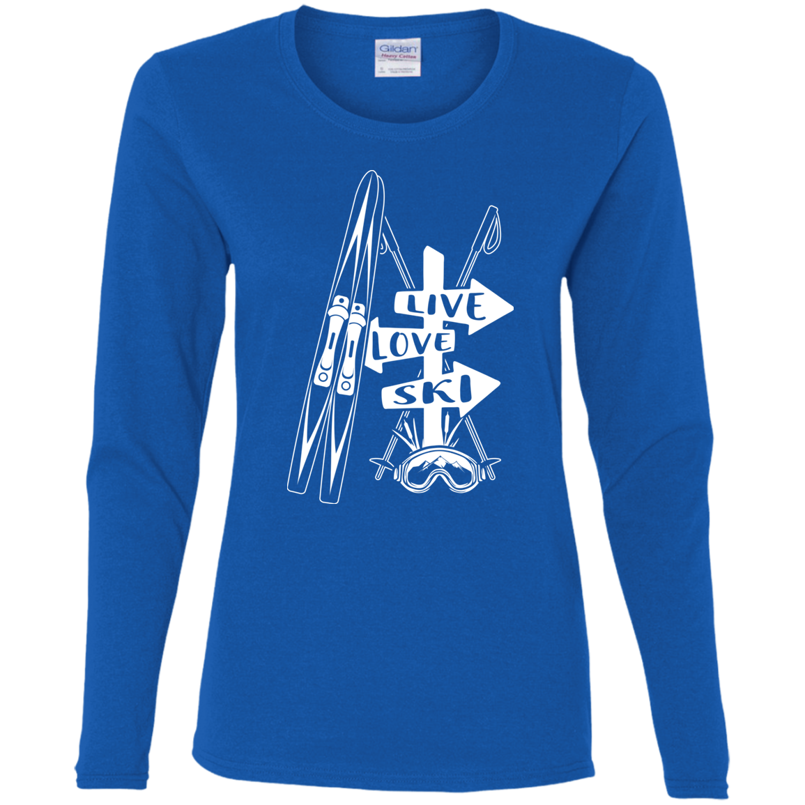Live Love Ski Purple Sport-Tek Ladies Round Neck T-Shirt - Powderaddicts