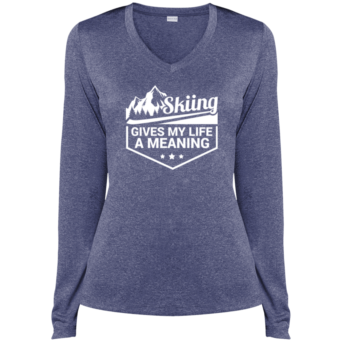 Skiing Gives My Life A Meaning Ladies Tees and Tank Tops - Powderaddicts