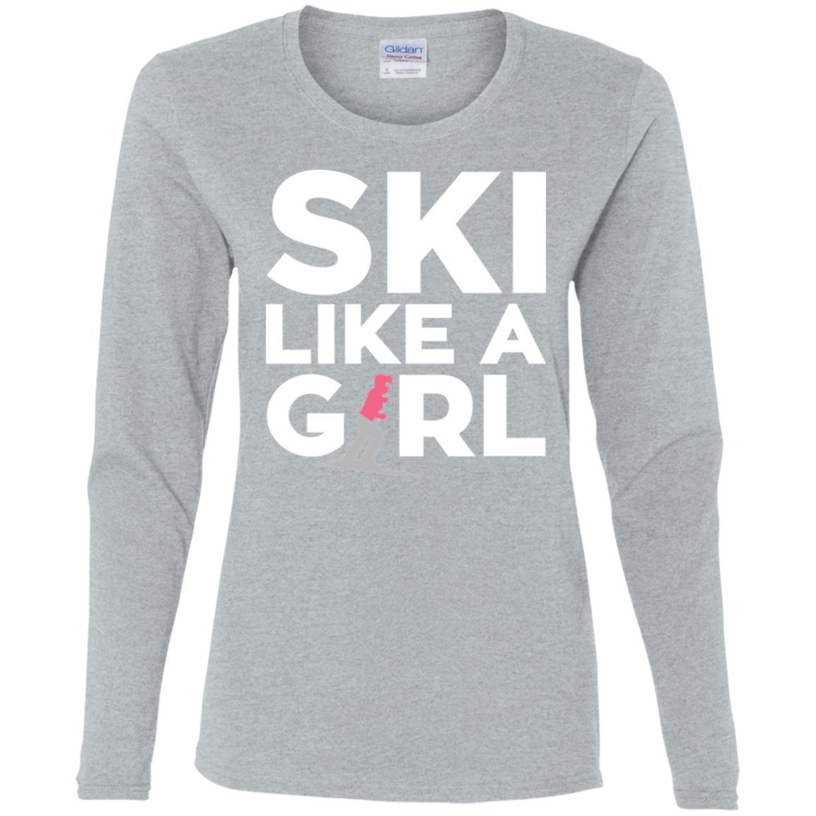 Ski Like A Girl Ladies' Cotton Long Sleeve T-Shirt - Powderaddicts