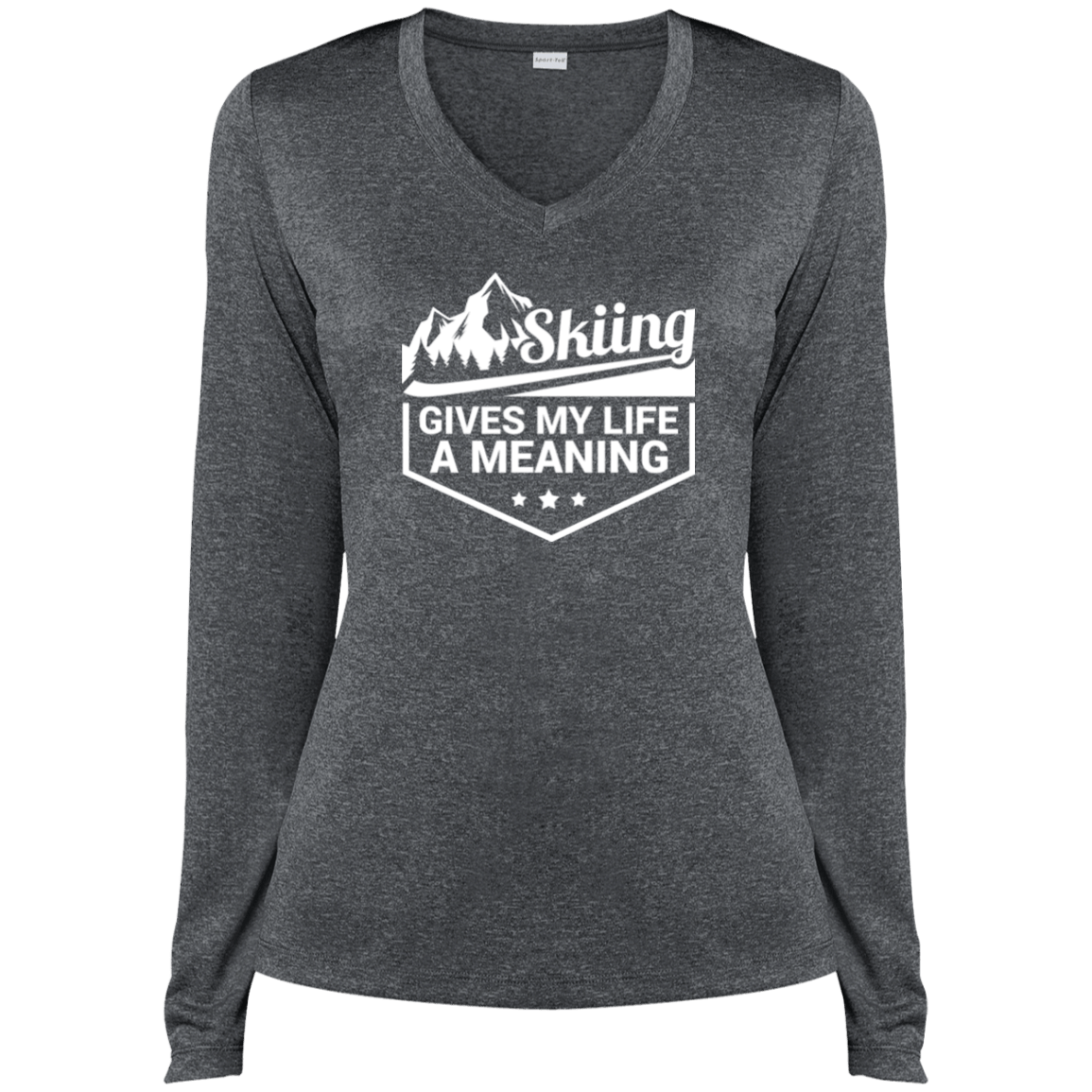 Skiing Gives My Life A Meaning Ladies Tees and Tank Tops - Powderaddicts