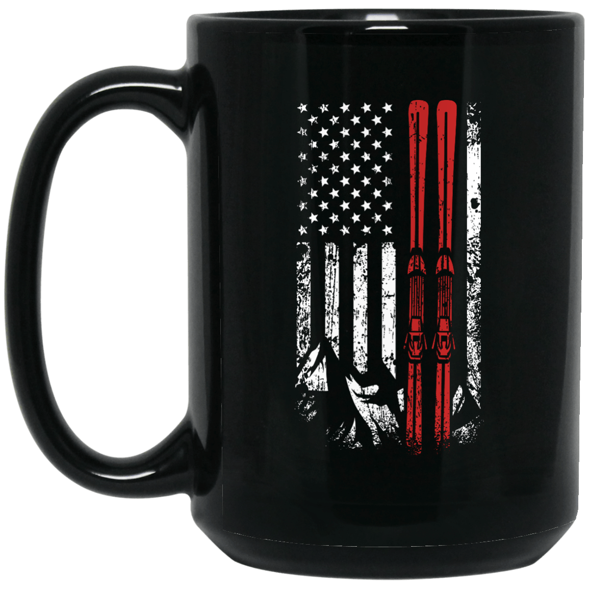 USA Ski Flag Mug - Powderaddicts