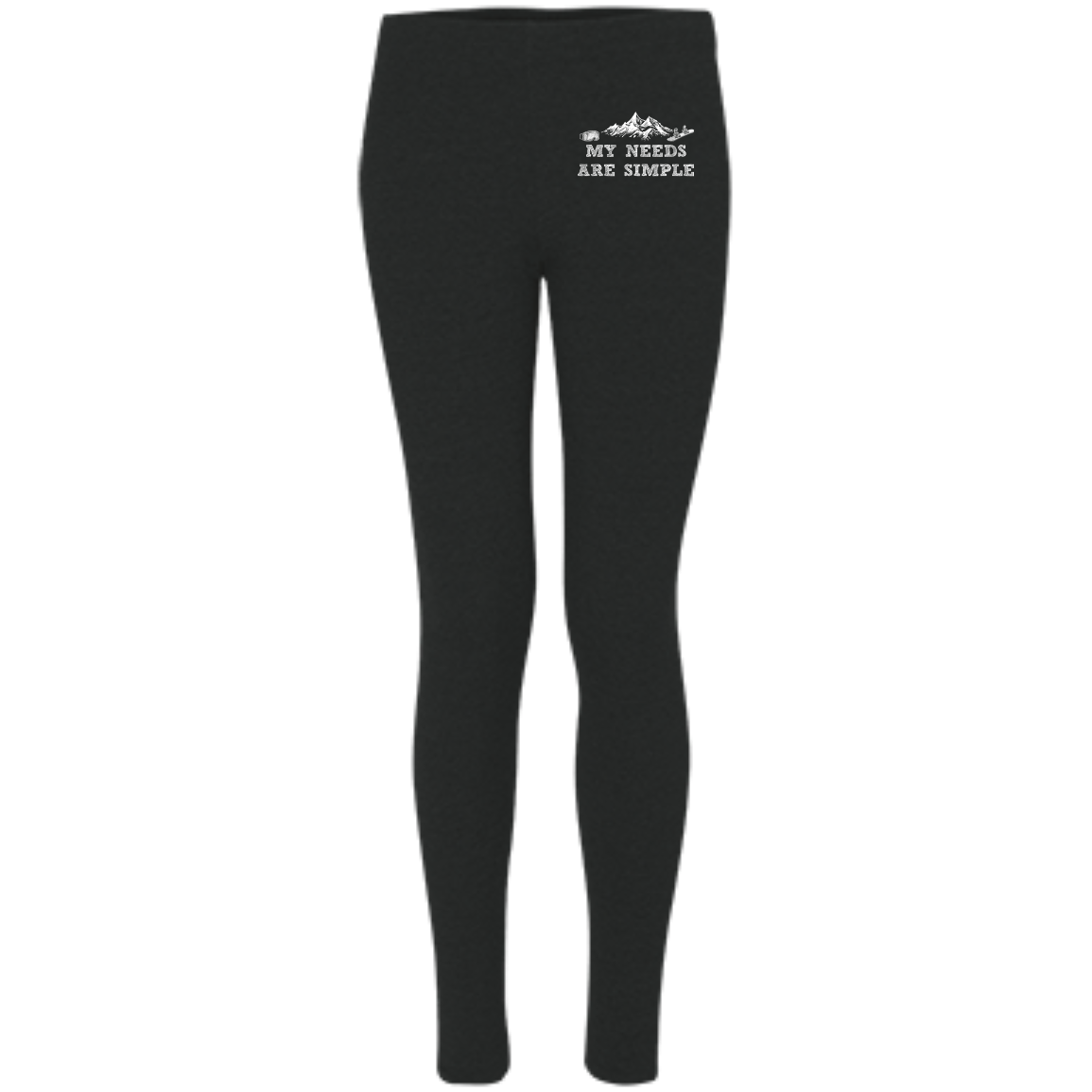 My Needs Are Simple Snowboard Women's Embroidered Leggings - Powderaddicts