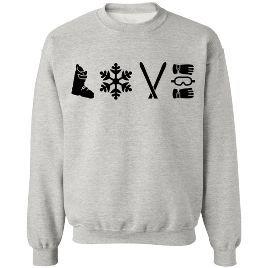 Love Ski Men's Crewneck Pullover Sweatshirt - Powderaddicts