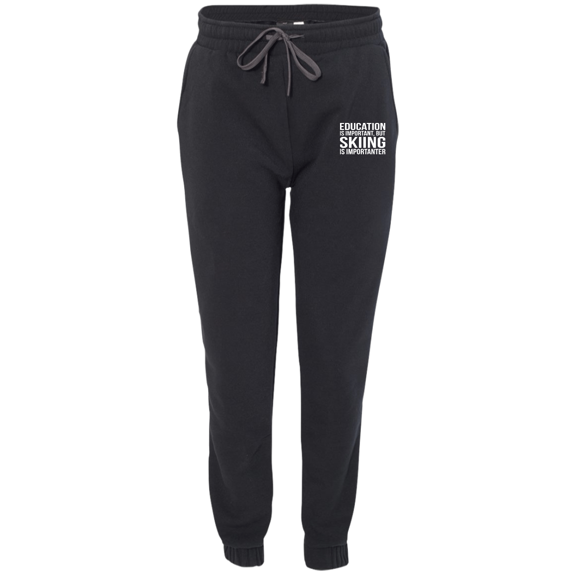 Education is Important but Skiing is Importanter Men's Adult Fleece Joggers - Powderaddicts