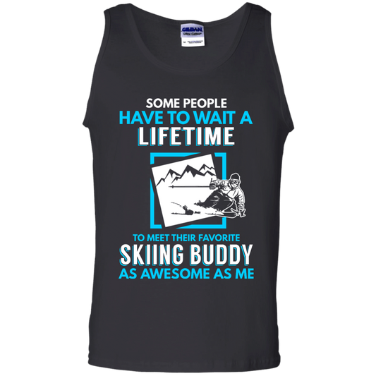 Skiing Buddy As Awesome As Me Tank Tops - Powderaddicts