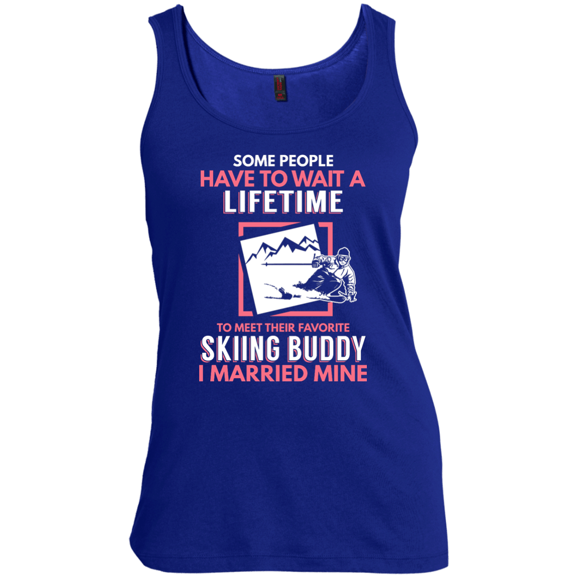 Skiing Mom Buddy - I Married Mine Tank Tops - Powderaddicts