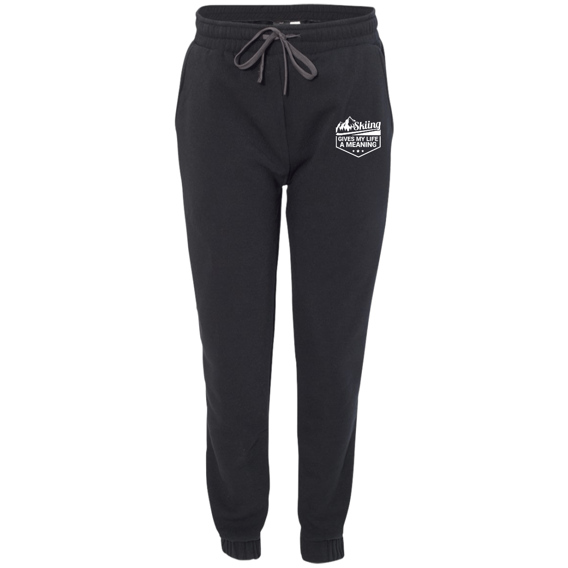 Skiing Gives My Life A Meaning Men's Adult Fleece Joggers - Powderaddicts