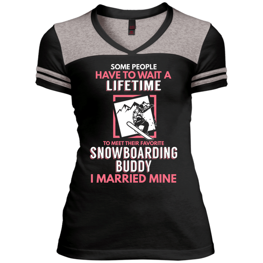 Snowboarding Mom Buddy - I Married Mine Ladies Tees - Powderaddicts