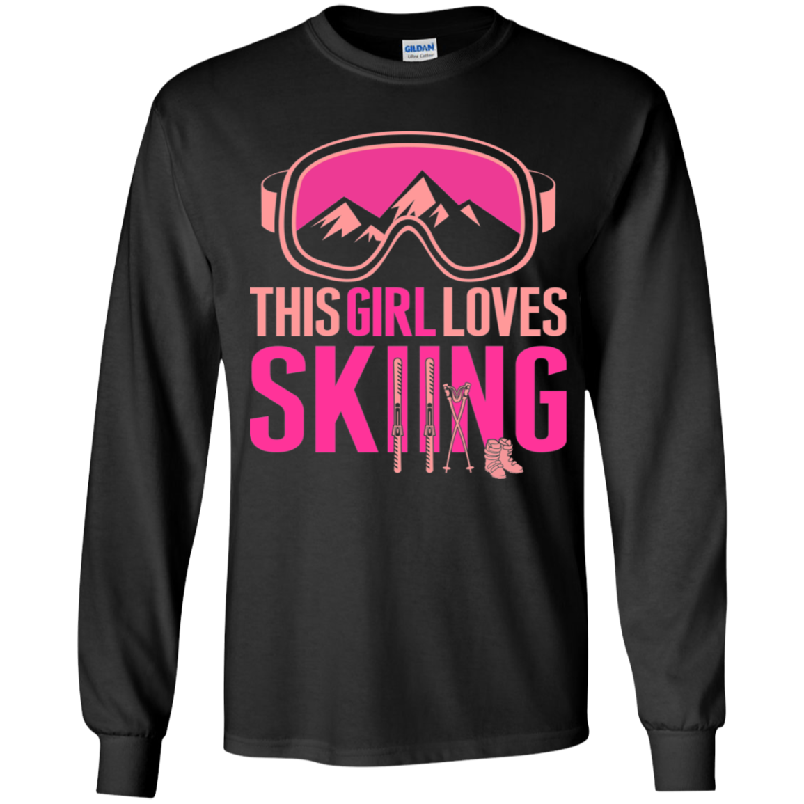 This Girl Loves Skiing Youth Long Sleeve T-Shirt - Powderaddicts