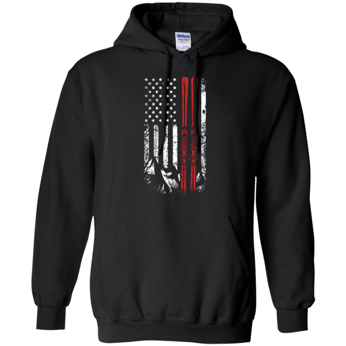 USA Ski Flag Front - Powderaddicts