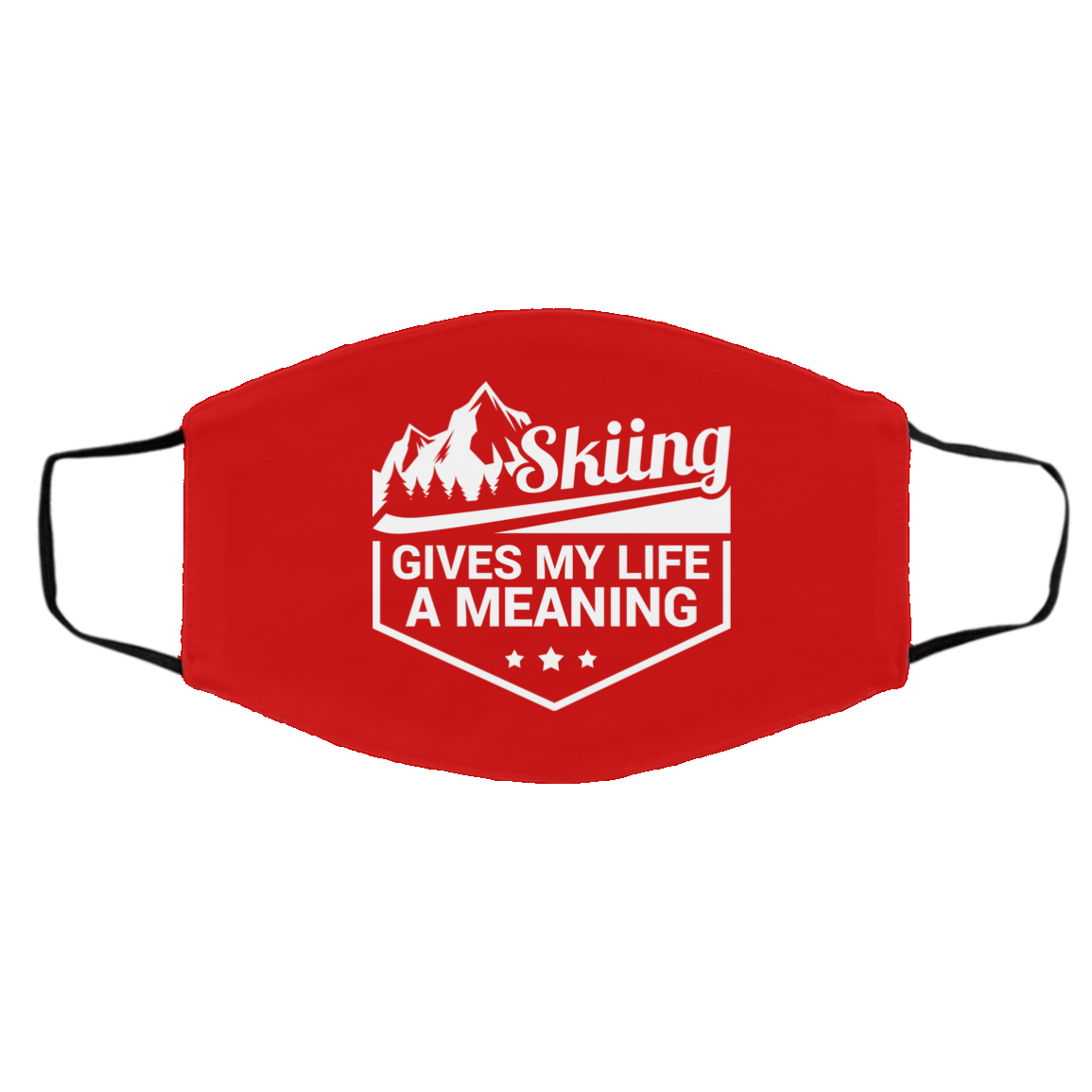 Skiing Gives My Life A Meaning Adult Face Mask - Powderaddicts