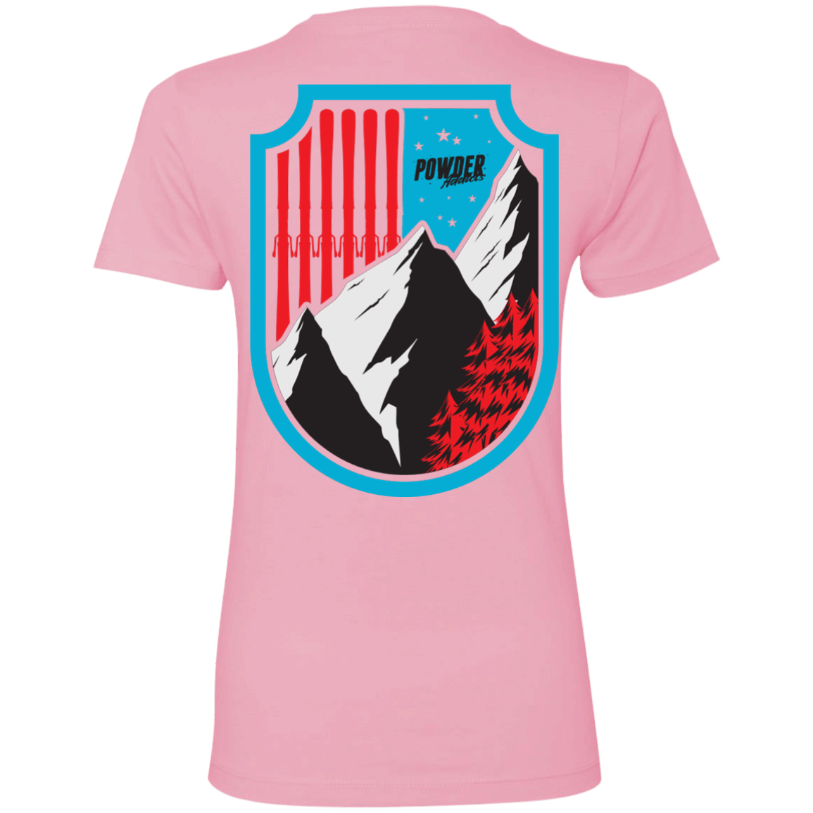 Ski Flag Ladies Tees and V-Neck - Powderaddicts