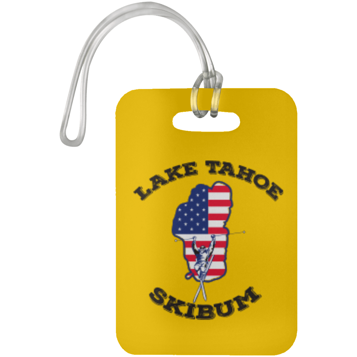 Lake Tahoe Luggage Bag Tag - Black Text - Powderaddicts