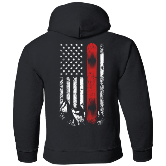 USA Snowboard Flag Youth Hoodies - Powderaddicts