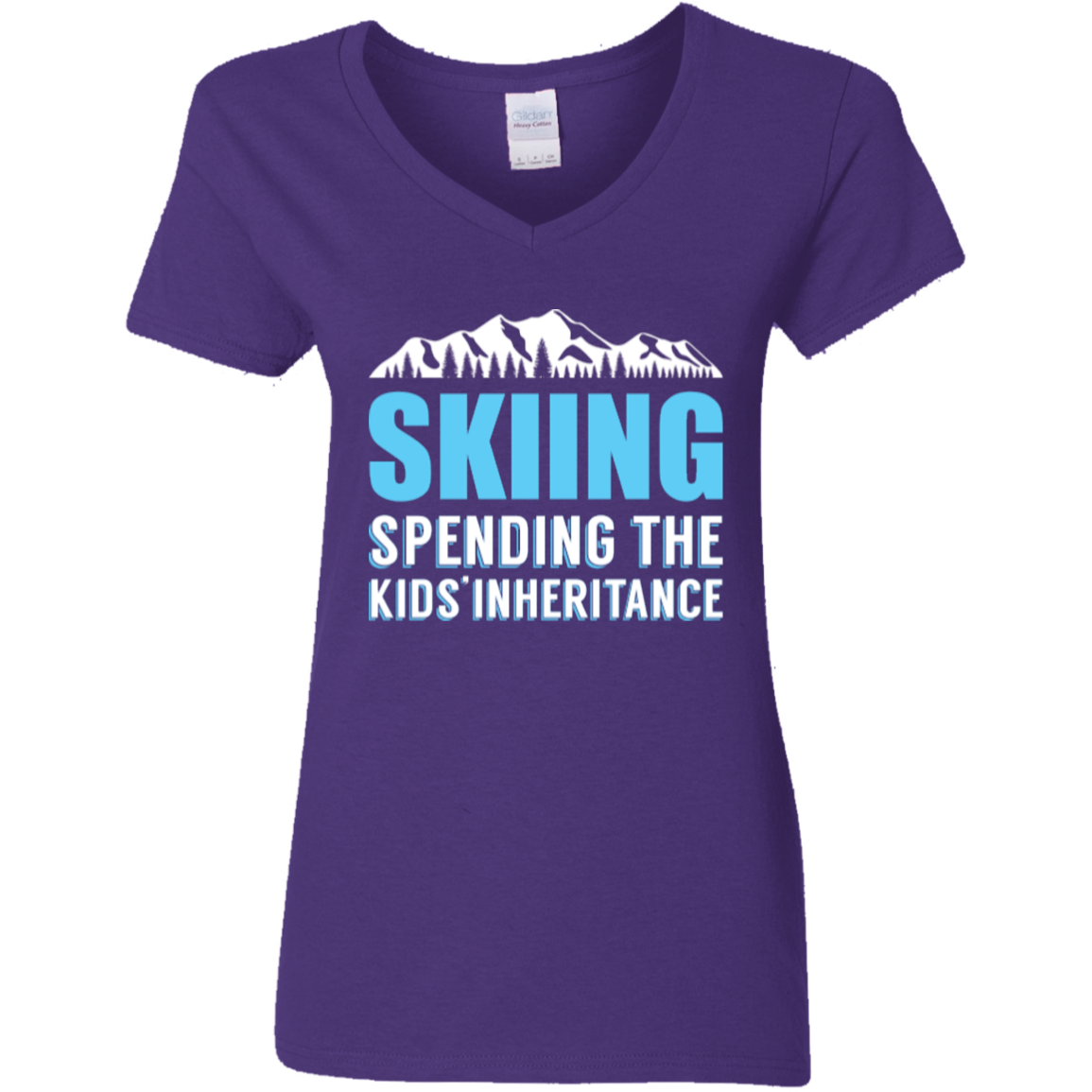 Skiing Spending The Kids Inheritance Ladies Tees - Powderaddicts