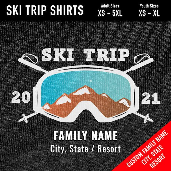 Family Ski Trip 2021 Short-Sleeve Unisex T-Shirt - Powderaddicts