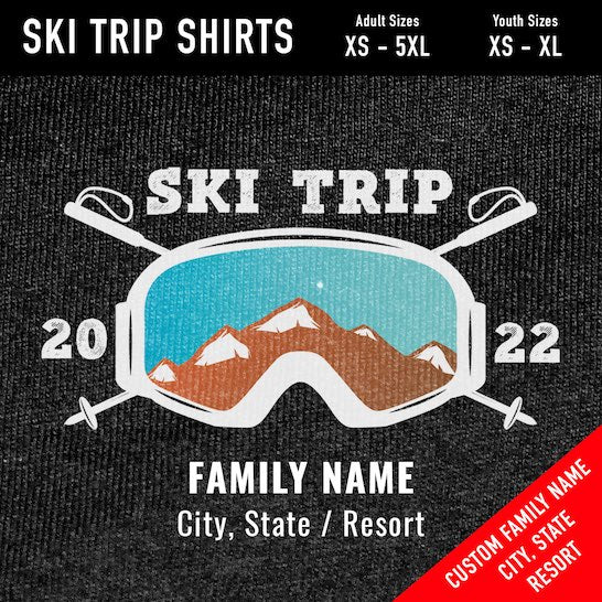 Family Ski Trip 2022 Short-Sleeve Unisex T-Shirt - Powderaddicts