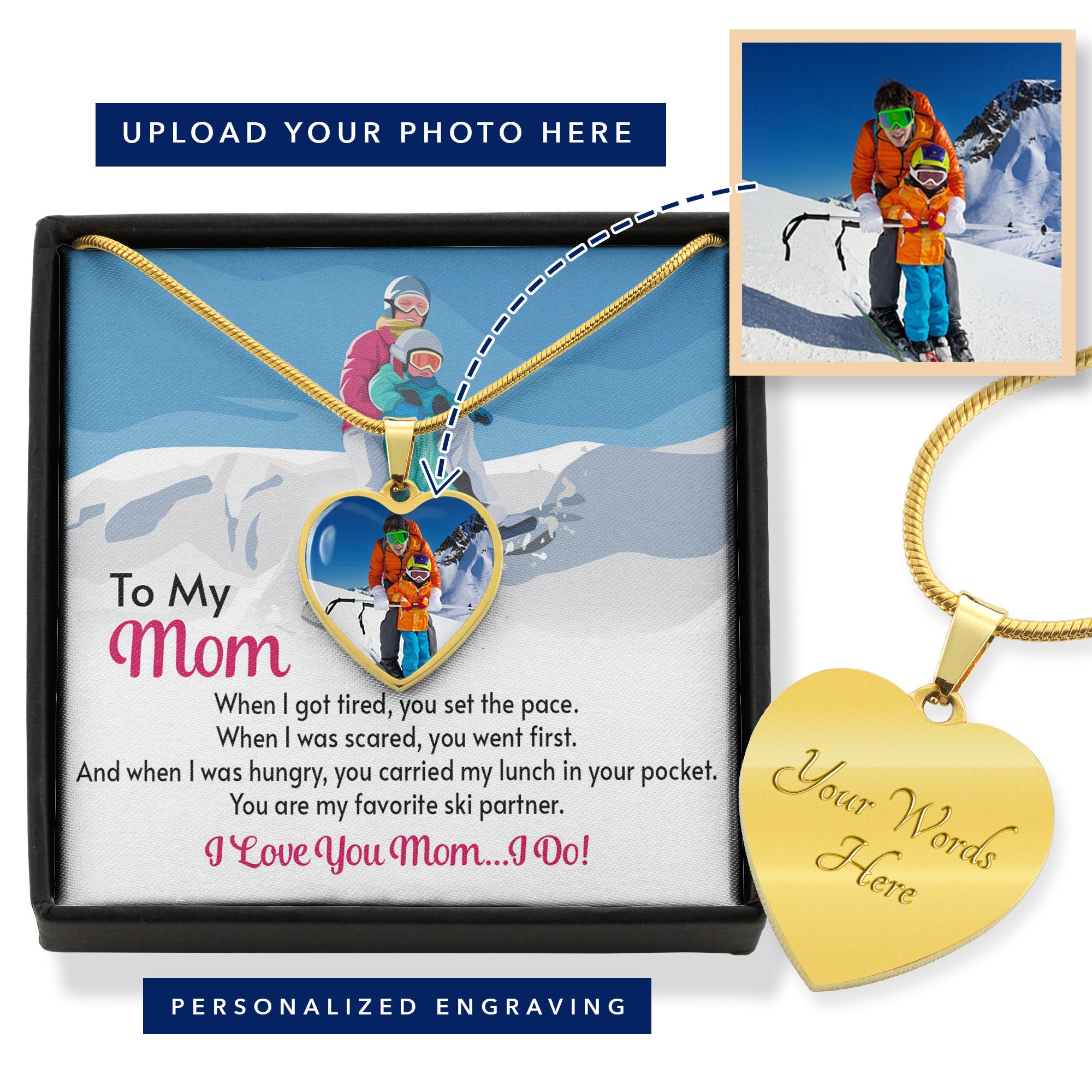 PERSONALIZED Photo Pendant for Moms: When I Got Tired, You Set The Pace - Powderaddicts