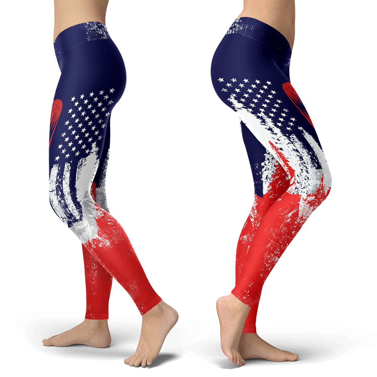USA Snowboard Flag Red Leggings - Powderaddicts