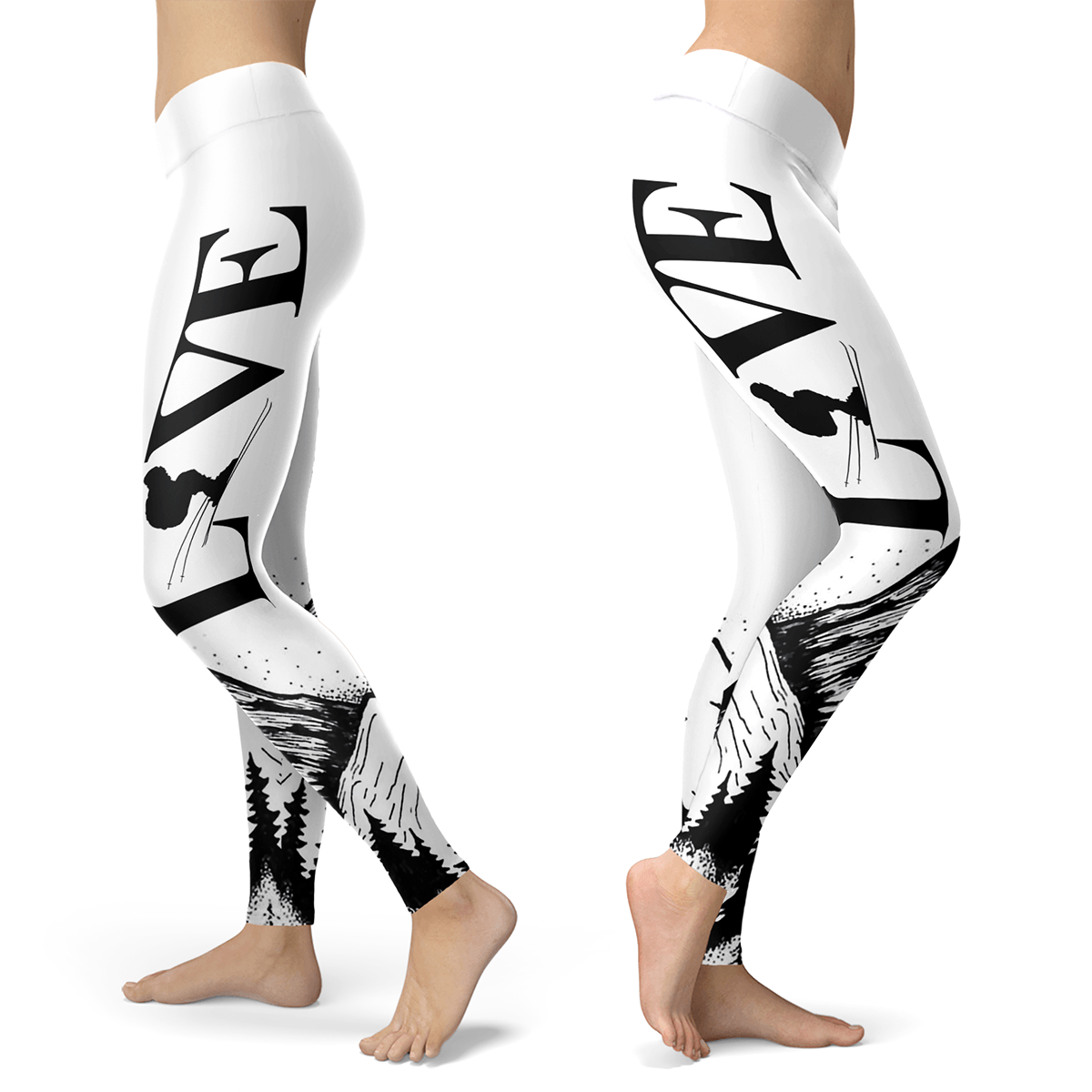Love Ski All White Leggings - Powderaddicts