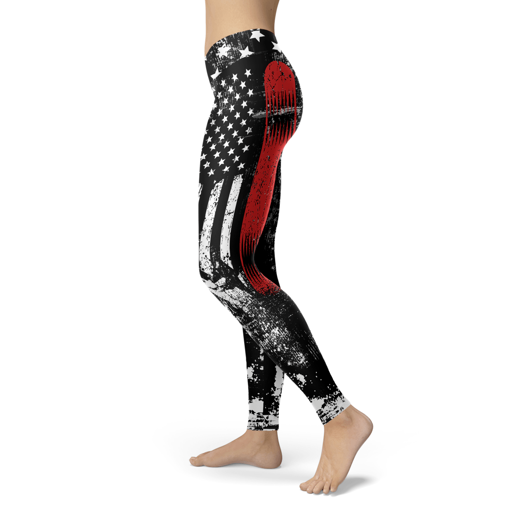 USA Torn Flag Yoga Legging Pants for Women Work Out Clothing