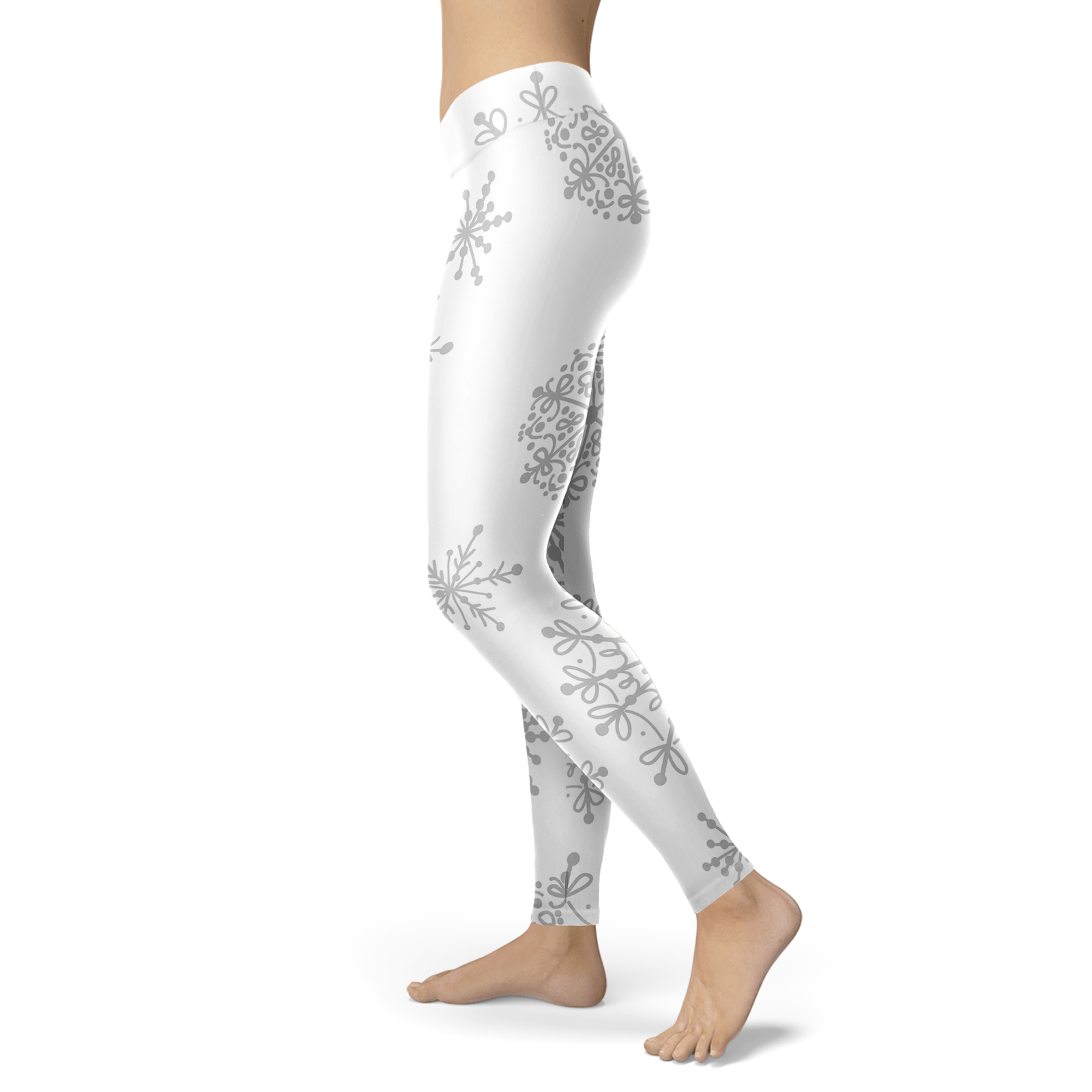 White and Gray Snow Leggings - Powderaddicts